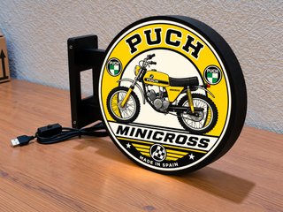 Cartel Luminoso Puch Minicross Vintage