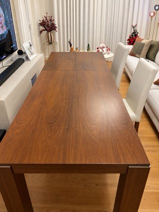 Mesa comedor extensible 6–12 personas + 4 sillas