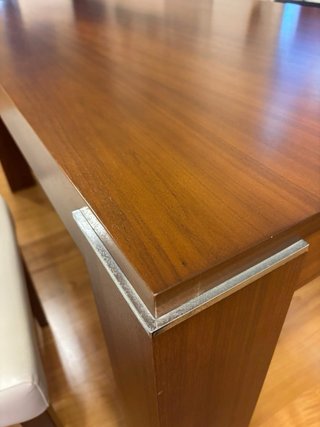 Mesa comedor extensible 6–12 personas + 4 sillas