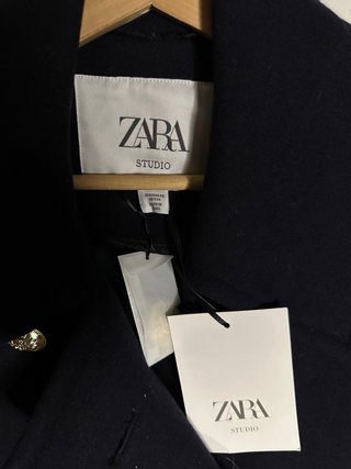 Abrigo Premium Zara Studio Mujer Marino Talla XS