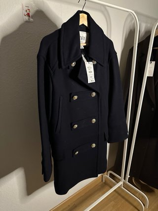 Abrigo Premium Zara Studio Mujer Marino Talla XS