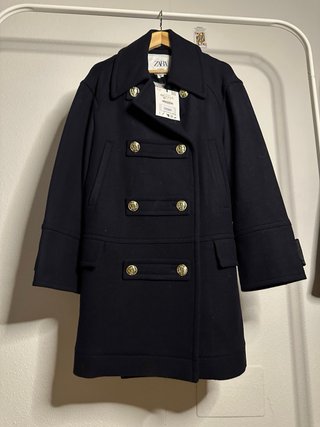 Abrigo Premium Zara Studio Mujer Marino Talla XS