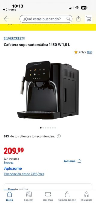 Cafetera Super Automática SilverCrest