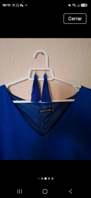 Vestido Zafiro Azul/Blanco Talla L/XL Nuevo