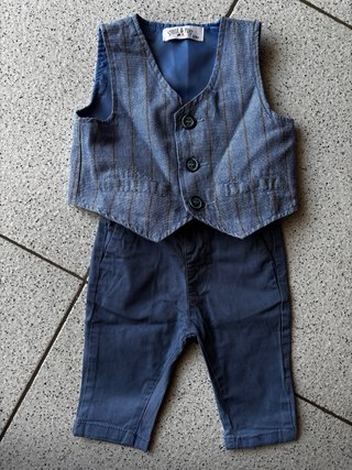 Completo cerimonia neonato righe