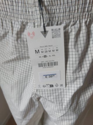 Pantalón Zara Beige Cuadros