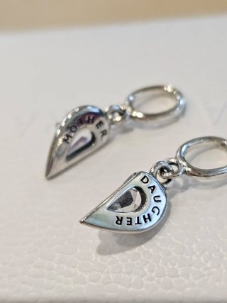 Conjunto Charms Corazones Madre e Hija Plata
