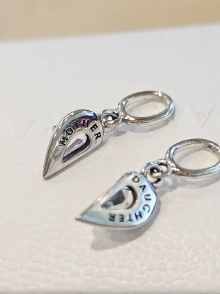 Conjunto Charms Corazones Madre e Hija Plata
