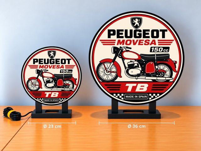 Cartel Luminoso Peugeot Movesa TB 150cc