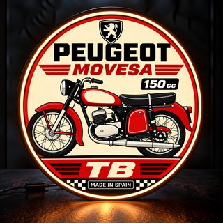 Cartel Luminoso Peugeot Movesa TB 150cc