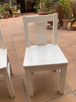 2 Sillas Infantiles Madera Blancas