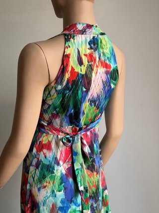 Vestido largo estampado multicolor talla única