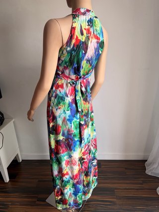 Vestido largo estampado multicolor talla única