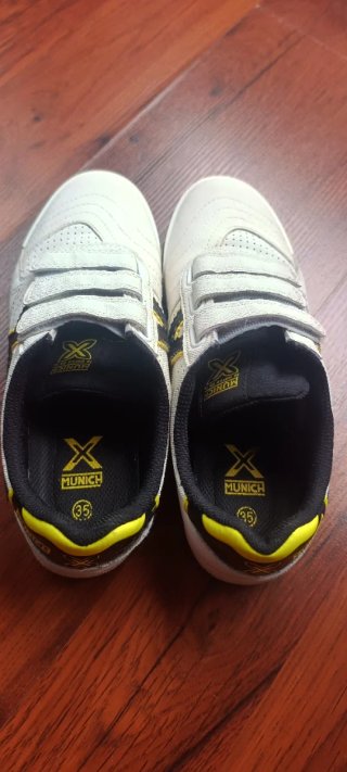 Zapatillas Niño Munich Talla 36 Blancas y Amarilla