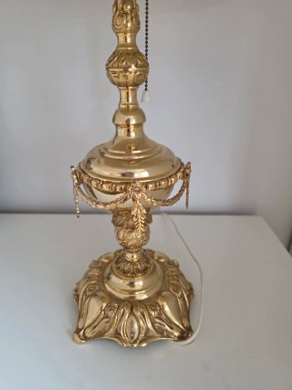 Lámpara mesa Vintage Dorada con Pantalla