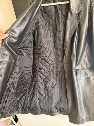 Cappotto lungo in pelle uomo nero vintage giacca