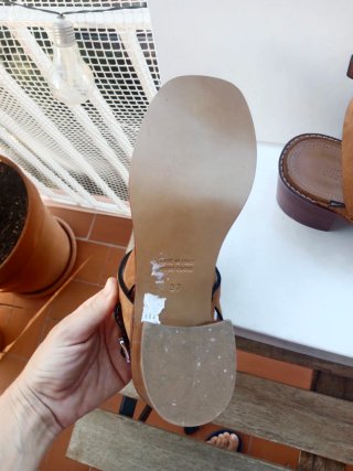 Sandalias Guglielmo Rotta tacón piel marrón