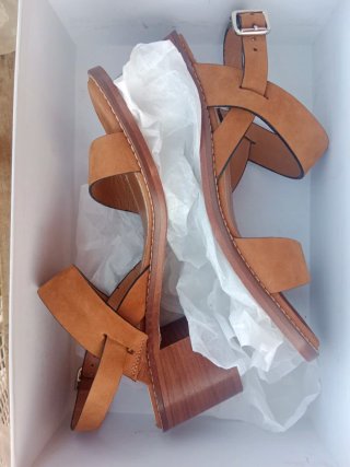 Sandalias Guglielmo Rotta tacón piel marrón