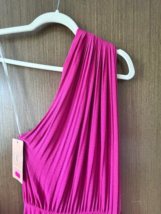 Vestido fiesta largo fucsia