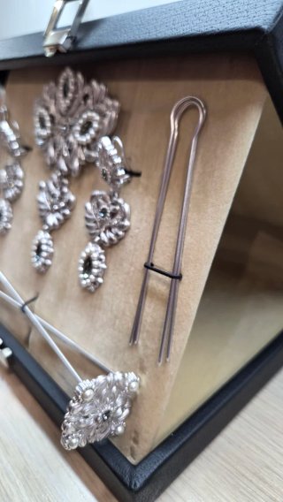 Aderezo Fallera Plata con Piedras Negras