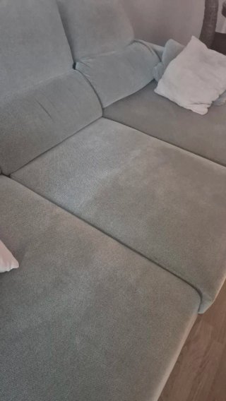 Sofá chaise longue gris tela