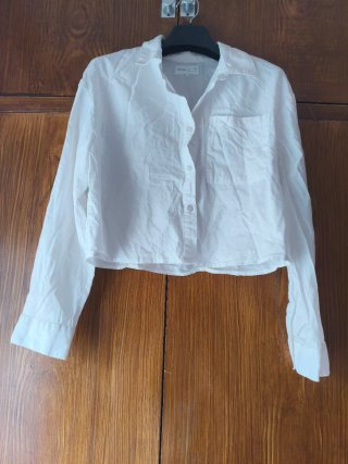 Camisa blanca corta talla S
