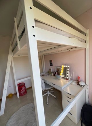Litera IKEA con colchón y cajonera