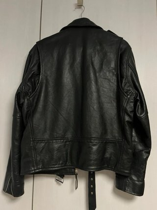 Chaqueta Biker Cuero Vintage Negra