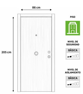 Puerta blindada sapelly / blanco