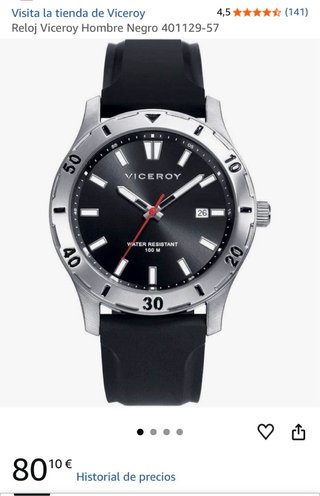 Reloj Viceroy Hombre Negro/Plata Nuevo