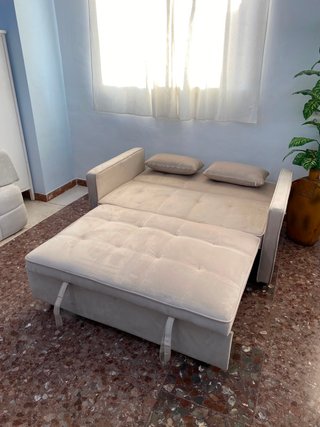 Sofá cama japon beige terciopelo