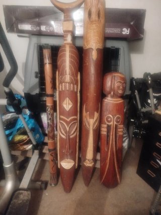 Lote 4 Caretas Africanas Madera