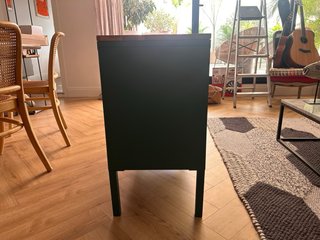 Mueble TV verde y madera 100x40x75