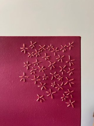 Cuadro original floral pintura oléo 3D