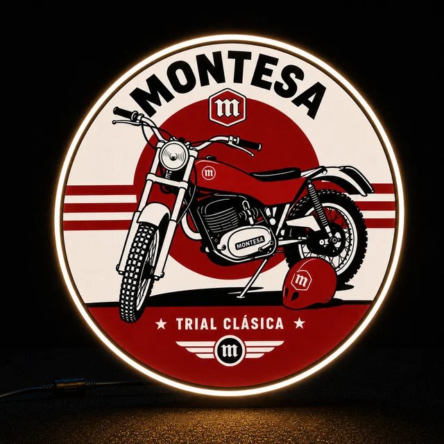 Cartel luminoso Montesa Trial Clásica