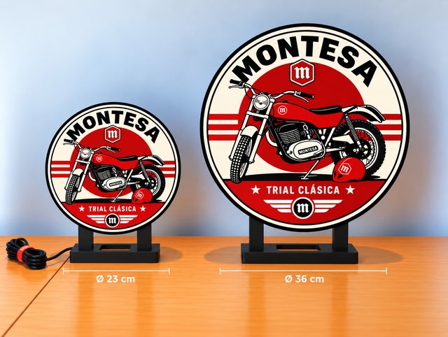 Cartel luminoso Montesa Trial Clásica