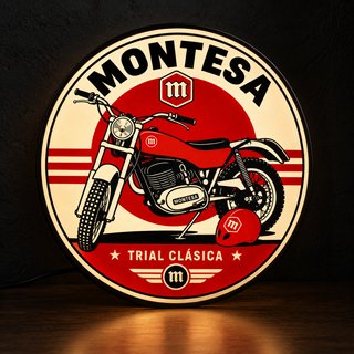 Cartel luminoso Montesa Trial Clásica