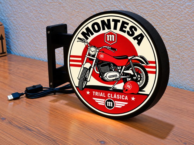 Cartel luminoso Montesa Trial Clásica