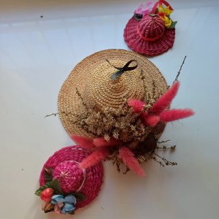 Conjunto 3 Sombreros de Paja Decorados