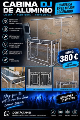 Cabina DJ Aluminio Ligera Resistente Profesional