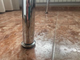 Mesa cristal templado patas cromadas curvas