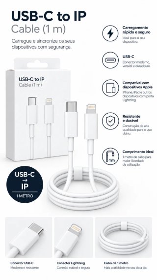 Cabo USB-C para Lightning 1m