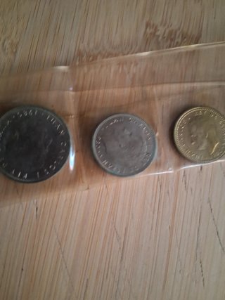 Colección monedas antiguas 100, 50, 25, 1, 50 ps