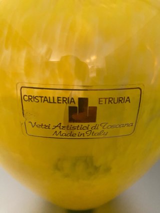 Jarrón y cuenco vintage Cristalleria Etruria