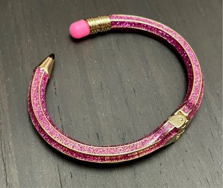 Pulsera Brillantina Rosa Forma Lapicero