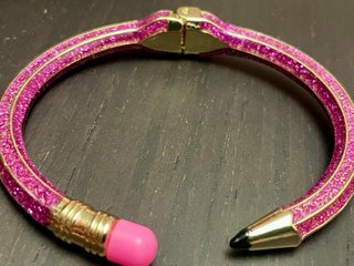 Pulsera Brillantina Rosa Forma Lapicero
