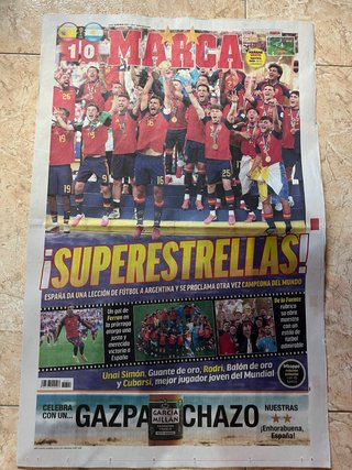 Periódico MARCA España Campeona del Mundo