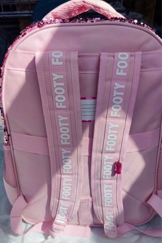 Mochila Footy Corazones Lentejuelas Rosa Roja