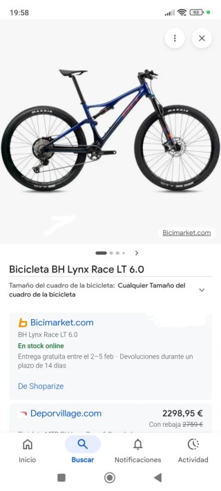 Bicicleta Doble Suspensión Azul.