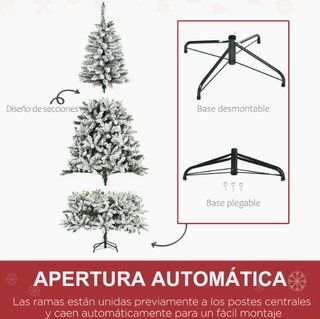 Árbol Navidad Artificial 225cm Nieve Ignífugo
